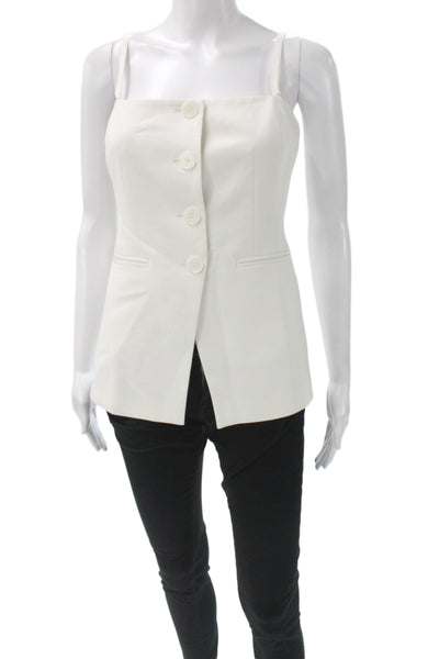Toccin Women Square Neck Sleeveless Camisole White Size 2