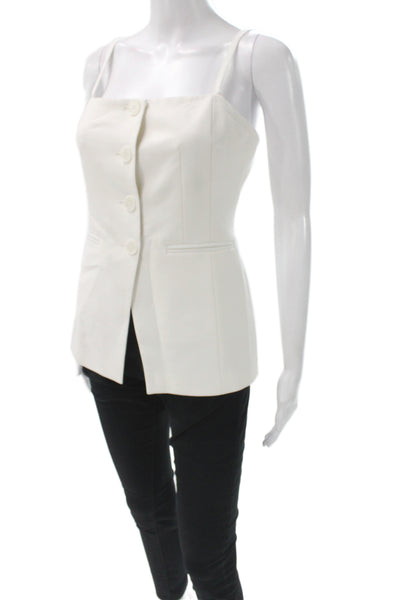 Toccin Women Square Neck Sleeveless Camisole White Size 2