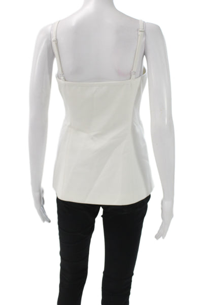 Toccin Women Square Neck Sleeveless Camisole White Size 2