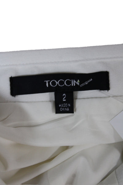 Toccin Women Square Neck Sleeveless Camisole White Size 2