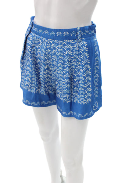 Toccin Womens Floral Blue Shorts Zip Size 2