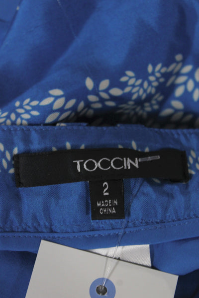 Toccin Womens Floral Blue Shorts Zip Size 2