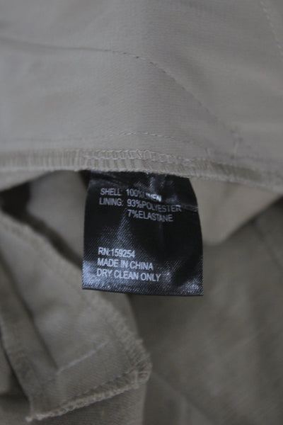 Toccin Women Paperbag Linen Pants Beige Tie Waist Size 2