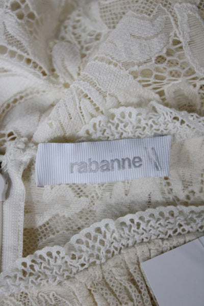 Rabanne Womens Floral Lace High Neck Long Sleeve Maxi Dress Ivory Size S