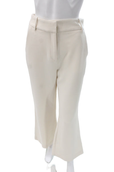 Toccin Womens Dress Pants Ivory Button 95% Polyester Inseam 32 Size 2