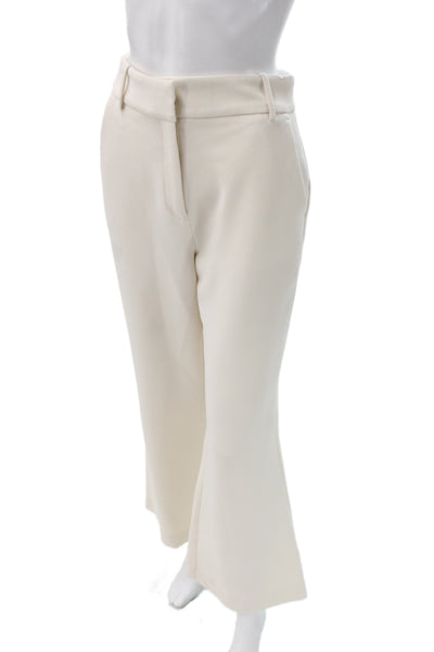 Toccin Womens Dress Pants Ivory Button 95% Polyester Inseam 32 Size 2