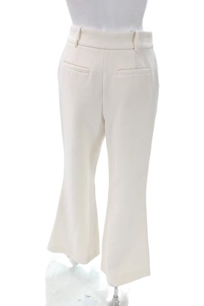 Toccin Womens Dress Pants Ivory Button 95% Polyester Inseam 32 Size 2