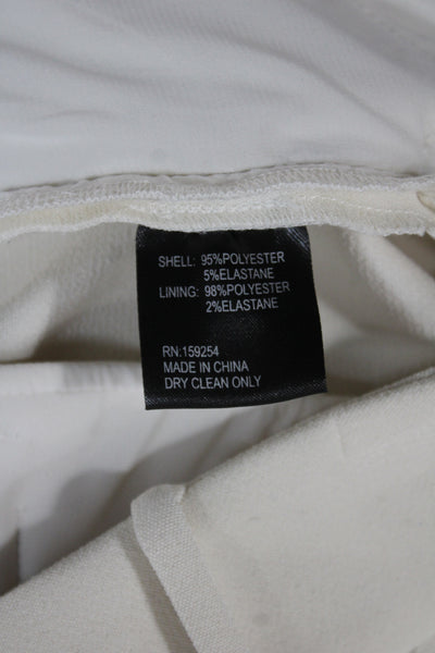 Toccin Womens Dress Pants Ivory Button 95% Polyester Inseam 32 Size 2