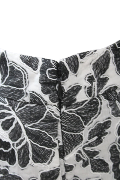 Toccin Women Floral Collared Button Short Sleeve Set Black Size XS