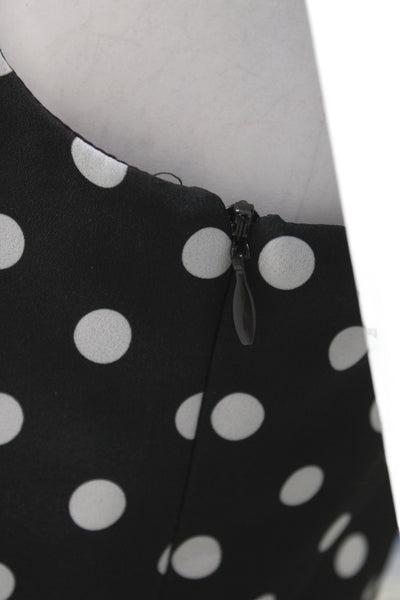 Toccin Women Polka Dot Square Neck Sleeveless Polyester Set Black Size 2