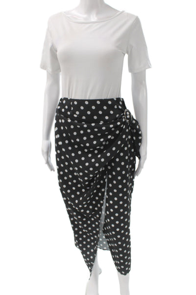 Toccin Women Polka Dot Square Neck Sleeveless Polyester Set Black Size 2