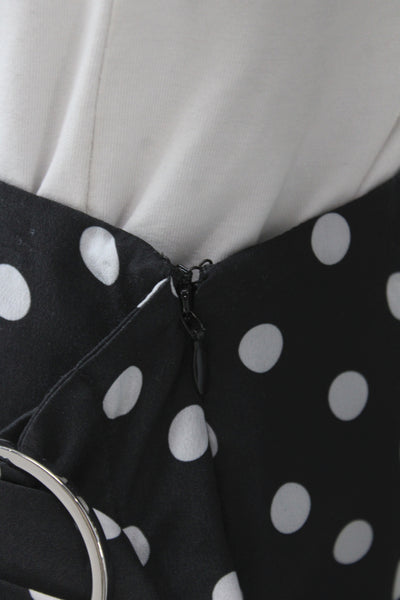 Toccin Women Polka Dot Square Neck Sleeveless Polyester Set Black Size 2