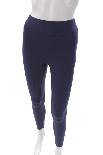 All Access Womens Blue Athleisure Leggings Set Nylon Scoop Neck Size XS
