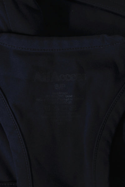 All Access Womens Blue Athleisure Leggings Set Nylon Scoop Neck Size XS