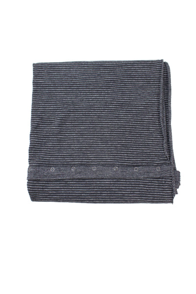 Lululemon Womens Striped Button Closure Infinity Scarf Navy Blue