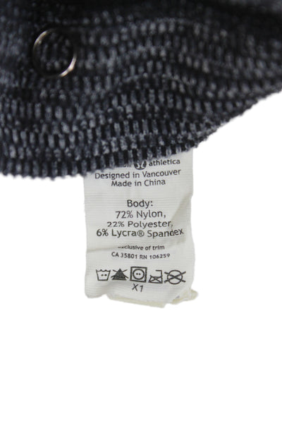 Lululemon Womens Striped Button Closure Infinity Scarf Navy Blue