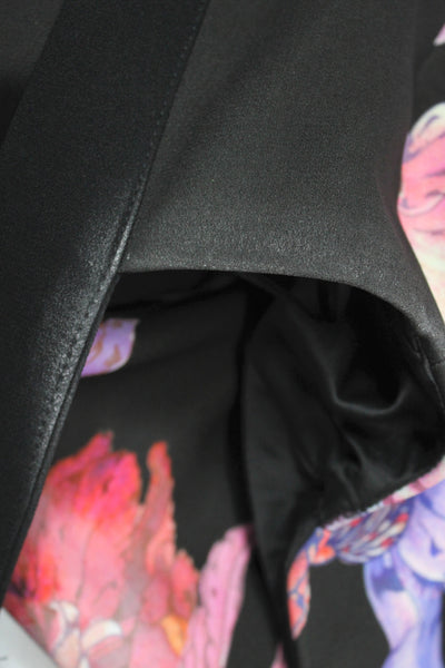 Keepsake Women Fit & Flare Dress Black Halter Sleeveless Mini Floral Size M