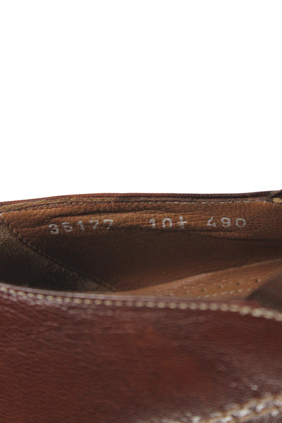 H.S. Trask Mens Bison Leather Slip On Dress Shoes Brown Size 12