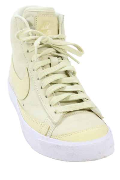 Nike Womens Leather Blazer Mid Premium Sneakers Alabaster Yellow Size 8.5
