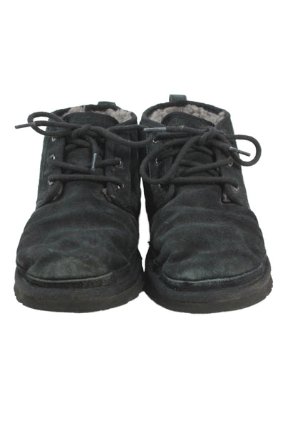 Ugg Womens Leather Sherpa Interior Lace Up Boots Black Size 10