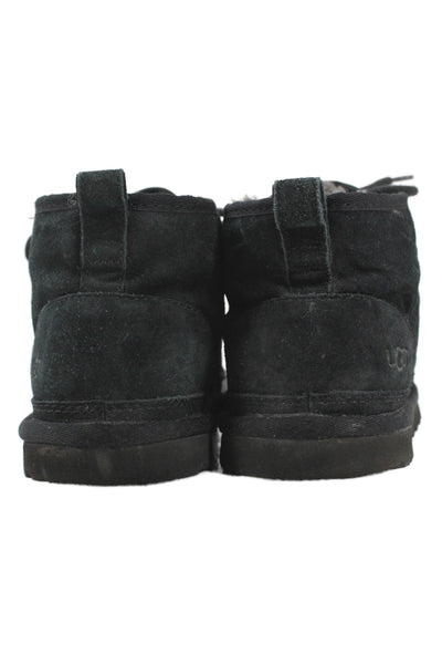 Ugg Womens Leather Sherpa Interior Lace Up Boots Black Size 10