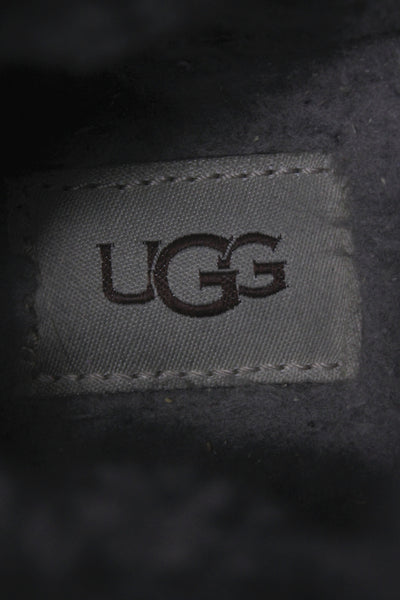 Ugg Womens Leather Sherpa Interior Lace Up Boots Black Size 10