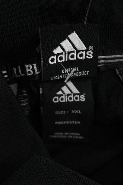 Adidas Mens T-Shirt Black Graphic Collared Rugby Short Sleeve Size 2XL