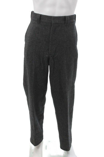Woolrich Men Dress Pants Gray 85% Wool Button Closure Inseam 32 Size 34