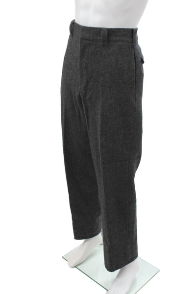 Woolrich Men Dress Pants Gray 85% Wool Button Closure Inseam 32 Size 34