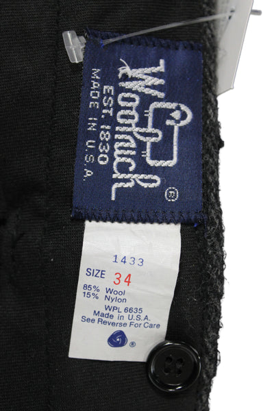 Woolrich Men Dress Pants Gray 85% Wool Button Closure Inseam 32 Size 34