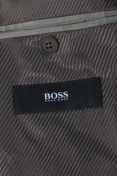Boss Hugo Boss Mens Gray Plaid Virgin Wool Blazer Button Size 38