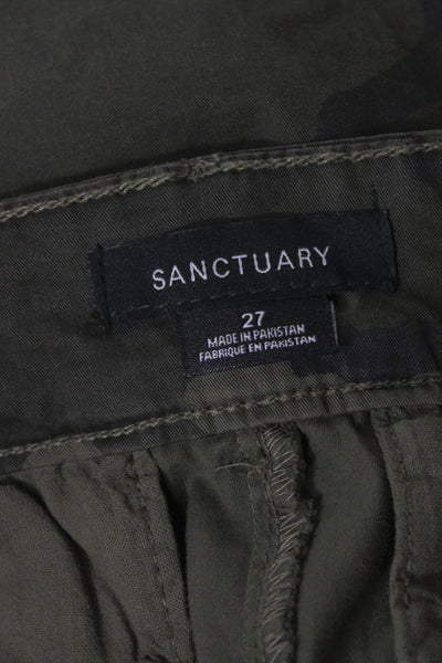 Sanctuary Womens Cargo Pants Camo Green Size 27