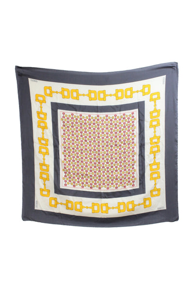 Gucci Womens Horsebit Print Light Weight Scarf Multi Colored