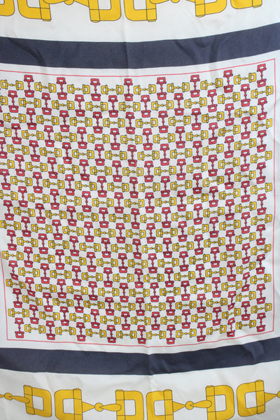 Gucci Womens Horsebit Print Light Weight Scarf Multi Colored