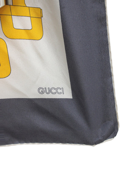 Gucci Womens Horsebit Print Light Weight Scarf Multi Colored