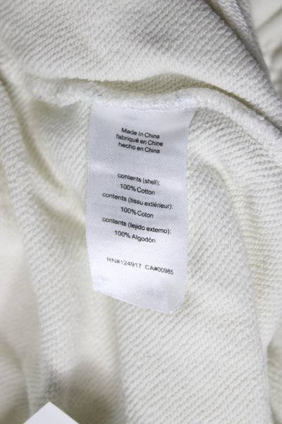 Weworewhat Womens Jogger Pants White Cotton Drawstring Athleisure Size L