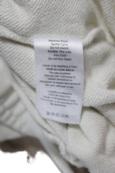 Weworewhat Womens Jogger Pants White Cotton Drawstring Athleisure Size L