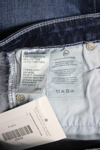 AG Adriano Goldschmied Women Bootcut Jeans Blue Button Mid Rise Size 28