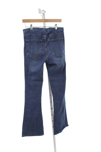 Ramy Brook Women Flared Jeans Blue High Rise Cotton Button Size 29
