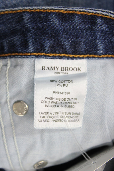 Ramy Brook Women Flared Jeans Blue High Rise Cotton Button Size 29