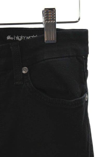 7 For All Mankind Womens Skinny Black High Rise Jeans Size 26