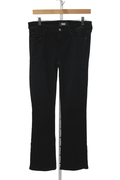 Paige Black Label Womens Bootcut Jeans Black Cotton Size 28