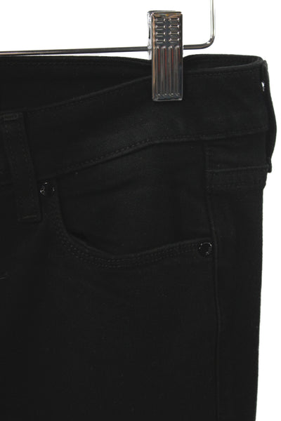 Paige Black Label Womens Bootcut Jeans Black Cotton Size 28