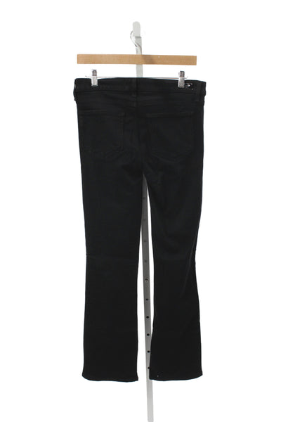 Paige Black Label Womens Bootcut Jeans Black Cotton Size 28