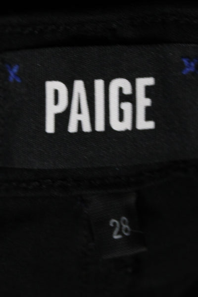 Paige Black Label Womens Bootcut Jeans Black Cotton Size 28