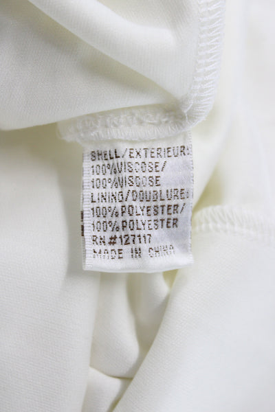 Badgley Mischka Women Maxi Wedding Dress Ivory Scoop Neck Long Sleeve Size 12