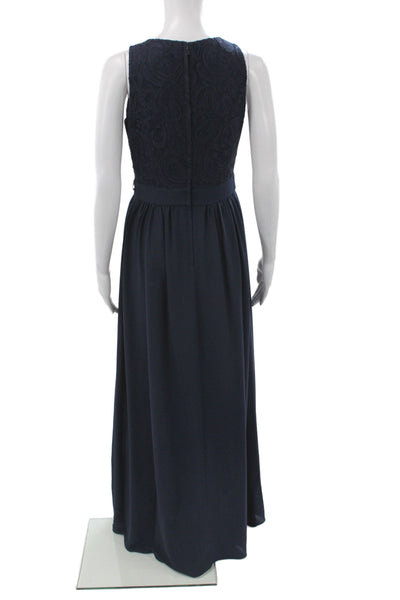 Belle Badgley Mischka Women Maxi Dress Sleeveless Blue Wedding Size 4