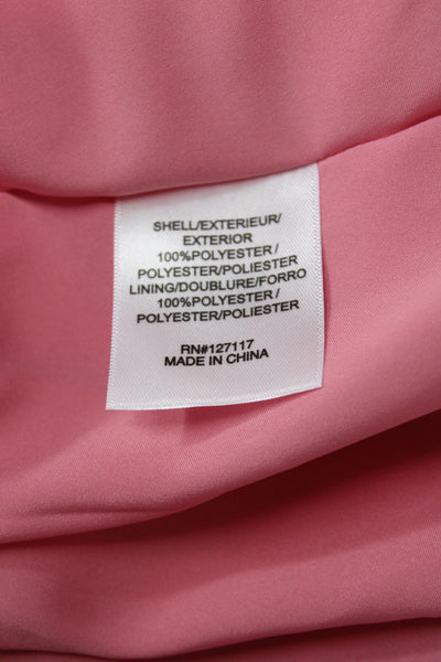 Badgley Mischka Women Pink Halter Maxi Dress Sleeveless Zip Size 6