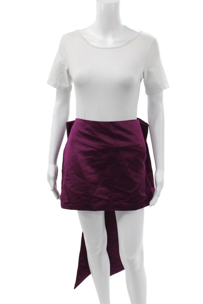 Trina Turk Women Mini Skirt Purple 100% Polyester Hook & Eye Short Size 2
