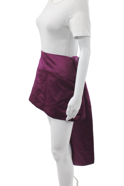Trina Turk Women Mini Skirt Purple 100% Polyester Hook & Eye Short Size 2